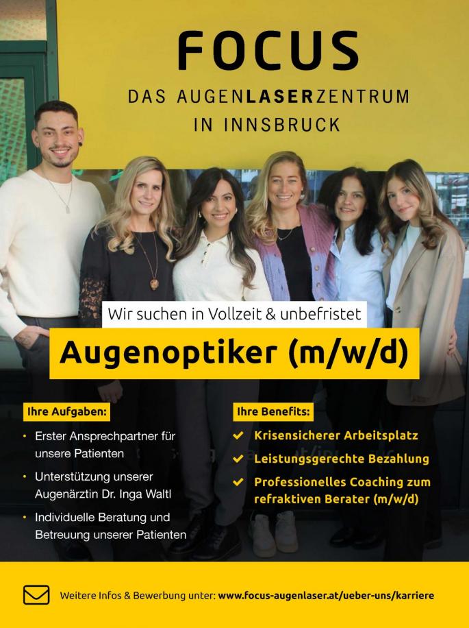 Focus - Innsbruck sucht Augenoptiker/in