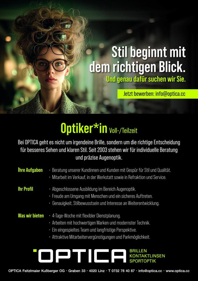 Optica sucht einen Augenoptiker:in