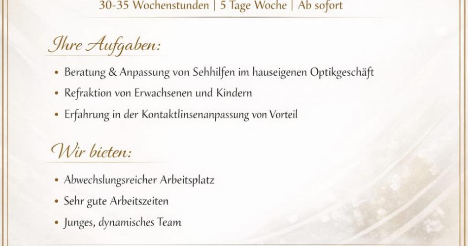 Augenarzt Dr. Dirlea Dragos suchen in Pongau einen Optiker/in